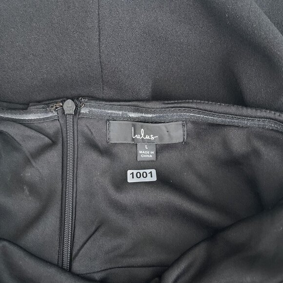 Lulus Womens Maxi Dress High Split Ruffle Side Back Zipper Strapless Black L - Picture 8 of 13